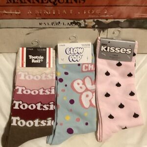 Tootsie Roll, Blow Pop, and Kisses Themed Socks - Multicolor